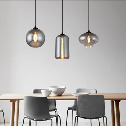 Nordic Loft Hanglamp - Stijlvolle Grijze Glazen Lampenkap