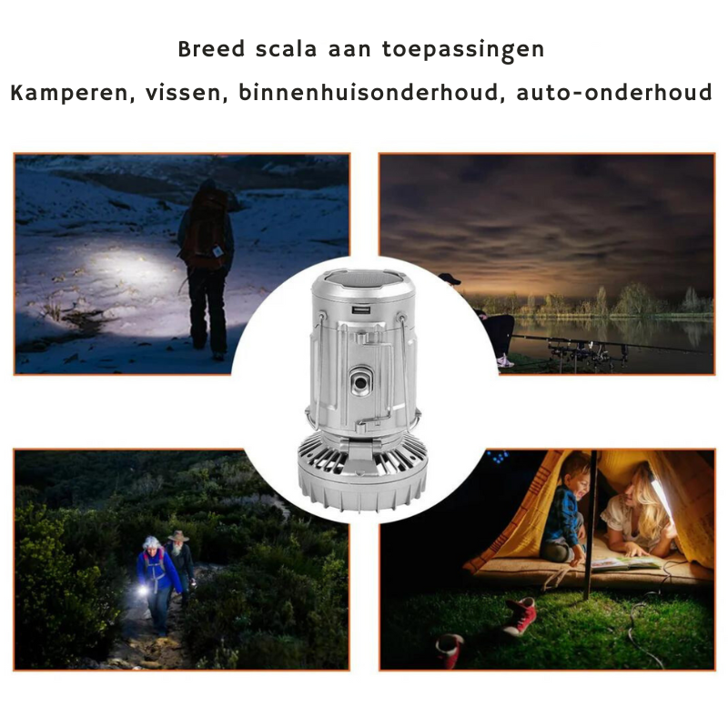 Campinglampe mit Ventilator