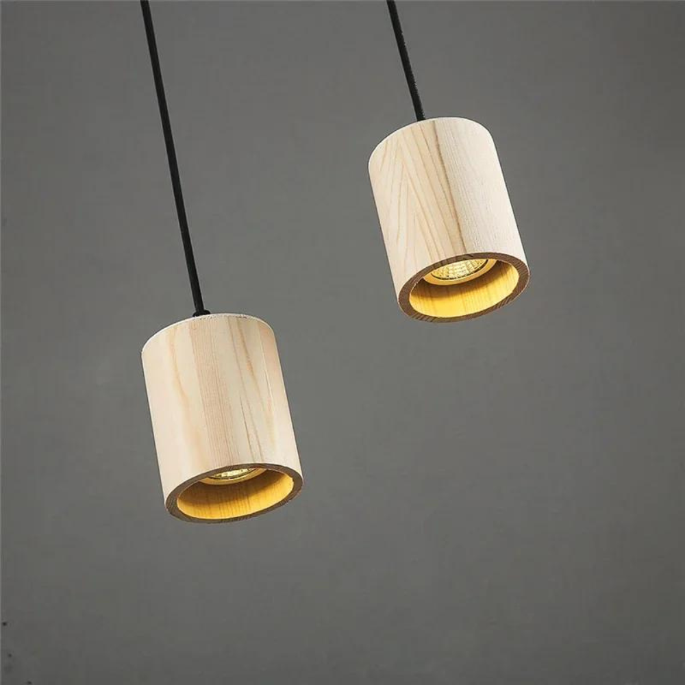 Elegante Houten Cilinder Hanglamp-light decor-De Bazelaar