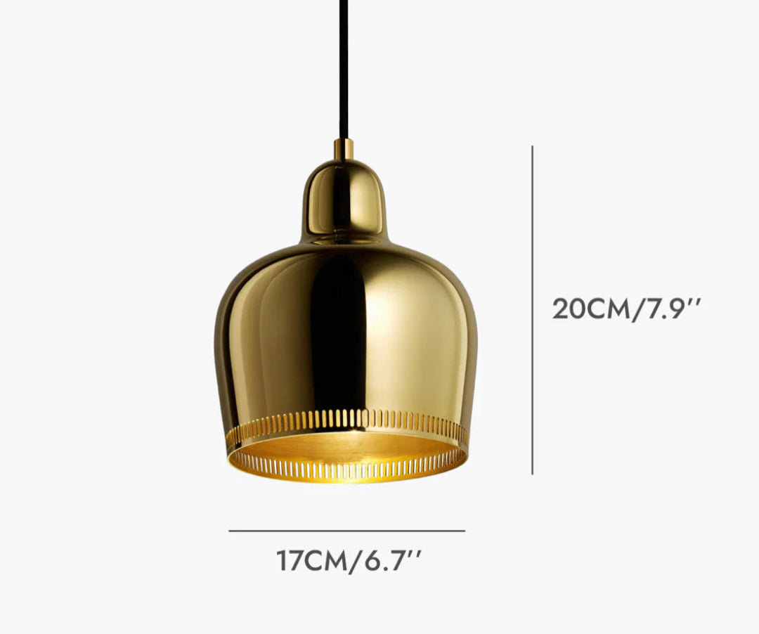 Gouden Klokvormige Hanglamp – Elegantie en Functionele Verlichting-light decor-De Bazelaar