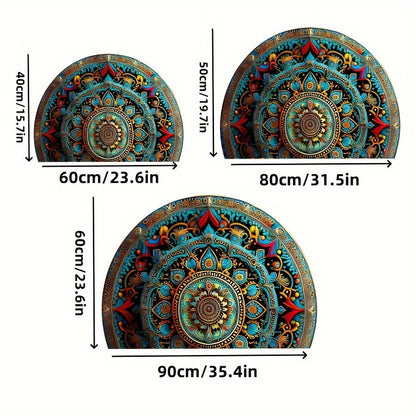 Halfrond Mandala Kleed – Bohemien Stijl en Antislip Comfort-Carpet-De Bazelaar