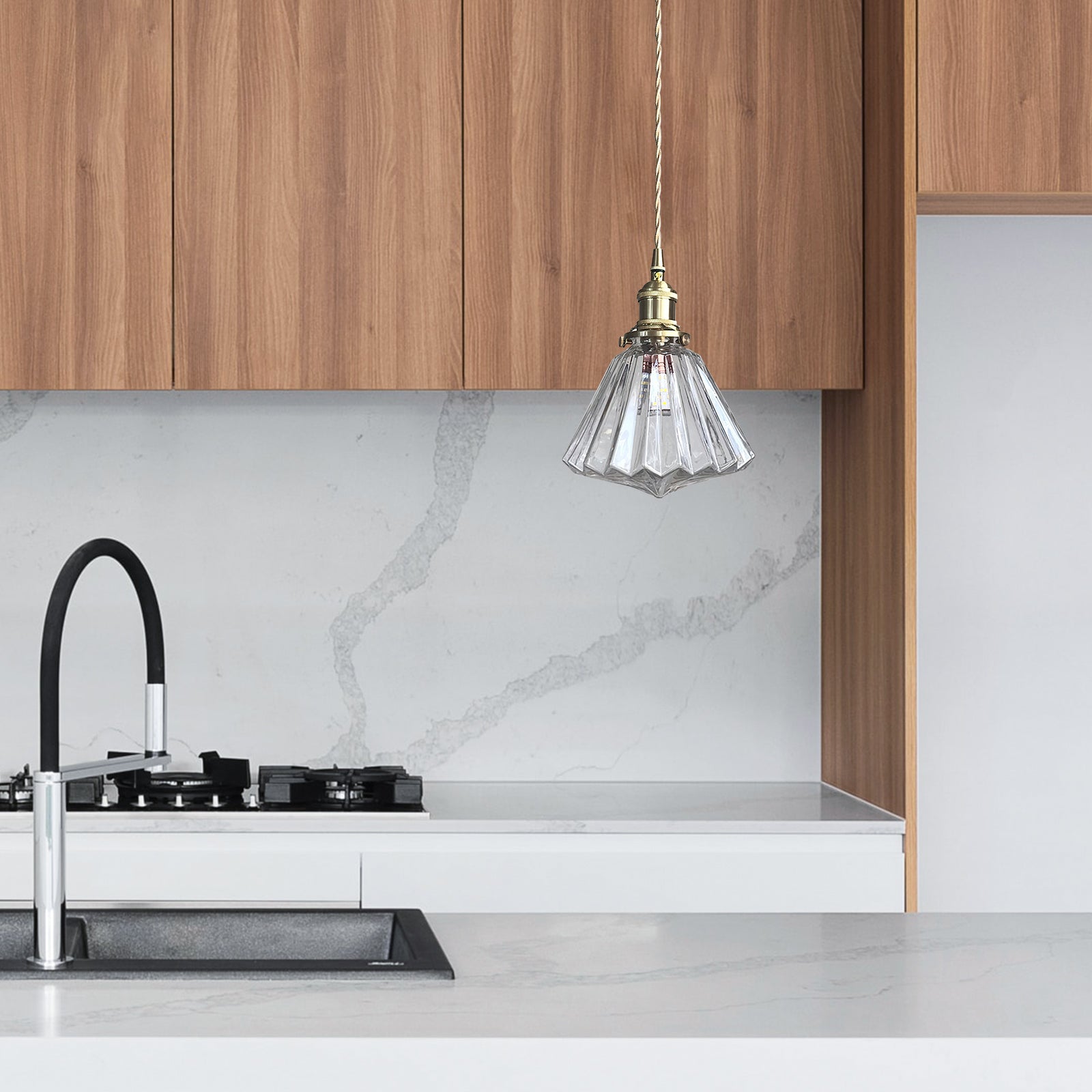 Moderne glazen diamant hanglamp-light decor-De Bazelaar