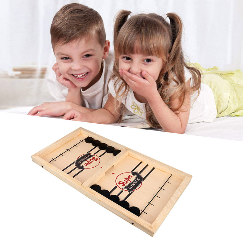PlayFun - Dubbelzijdig Sling Puck Bordspel - Familieplezier voor Iedereen-Board Games-De Bazelaar