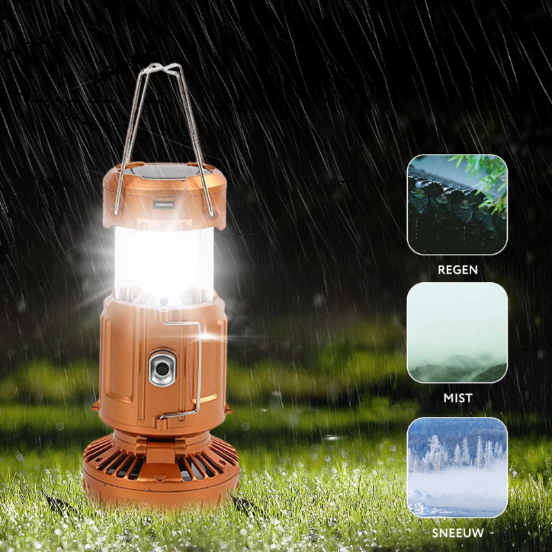 Campinglampe mit Ventilator