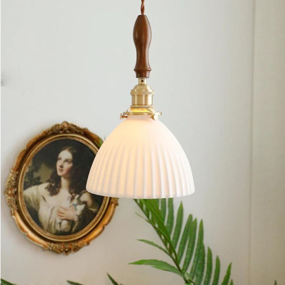Vintage Keramische Hanglamp - The White Glow-light decor-De Bazelaar