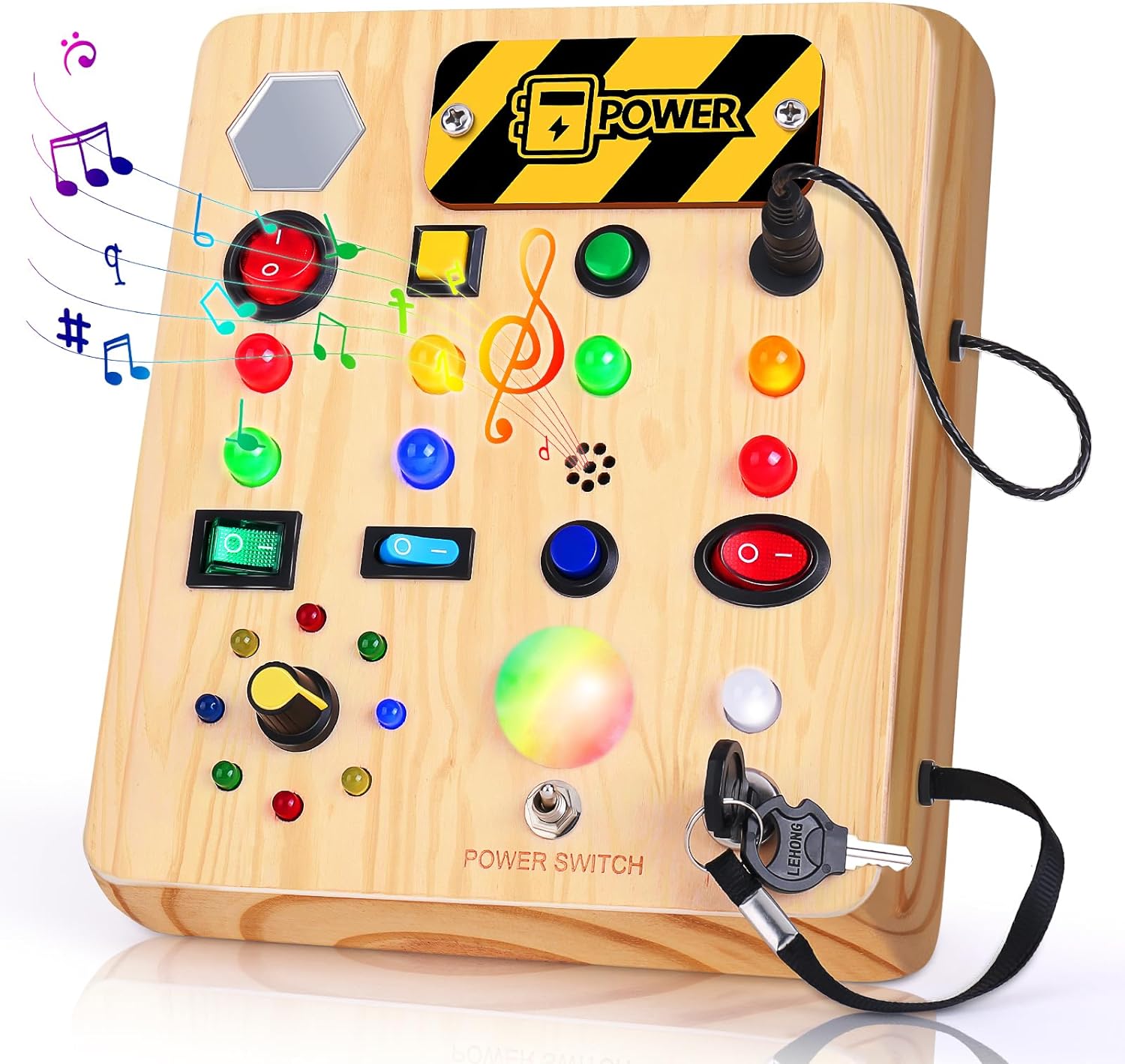 Montessori Peuter Busy Bord - Muziek & Licht Fun!-Educational Toys-De Bazelaar