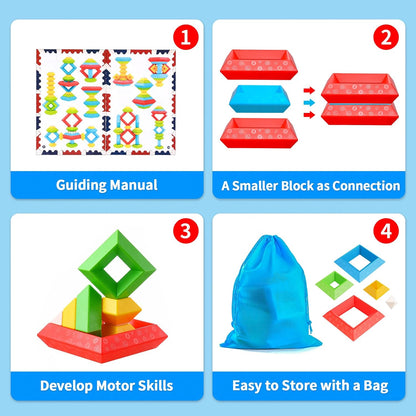 Educatieve Piramide Stapelblokken – Creatief, Veilig & Decoratief-Toys-De Bazelaar