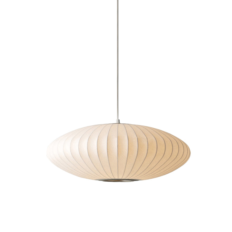 Moderne Elegante Hanglamp in Wit met Stoffen Kap - 1 Lichtbron-light decor-De Bazelaar