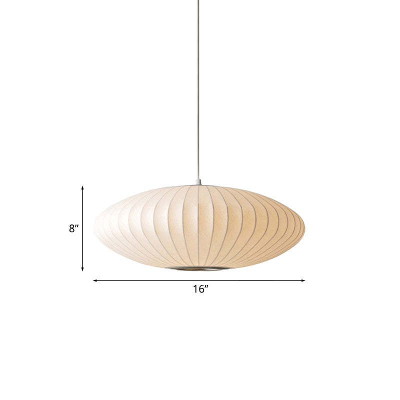 Moderne Elegante Hanglamp in Wit met Stoffen Kap - 1 Lichtbron-light decor-De Bazelaar