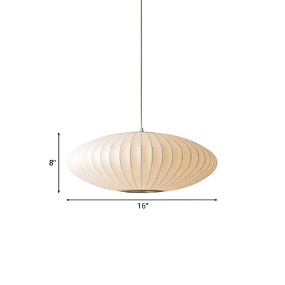 Moderne Elegante Hanglamp in Wit met Stoffen Kap - 1 Lichtbron-light decor-De Bazelaar