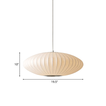 Moderne Elegante Hanglamp in Wit met Stoffen Kap - 1 Lichtbron-light decor-De Bazelaar