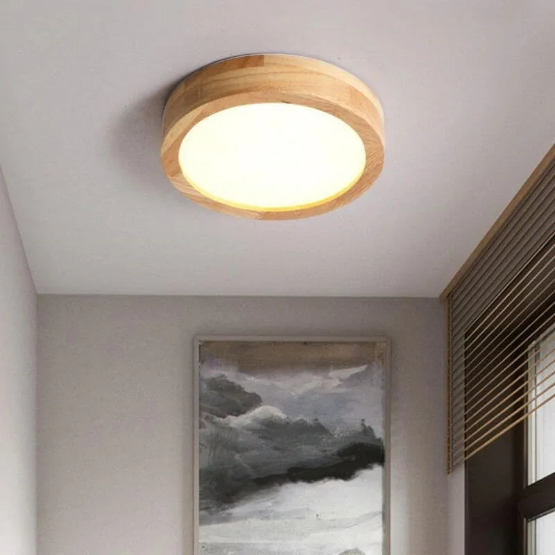Ronde Plafondlamp van Hout – Warmte en Stijl voor Elk Interieur-Lamps-De Bazelaar