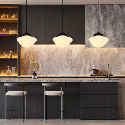 Vintage Geometrische Hanglamp van Mat Glas met LED