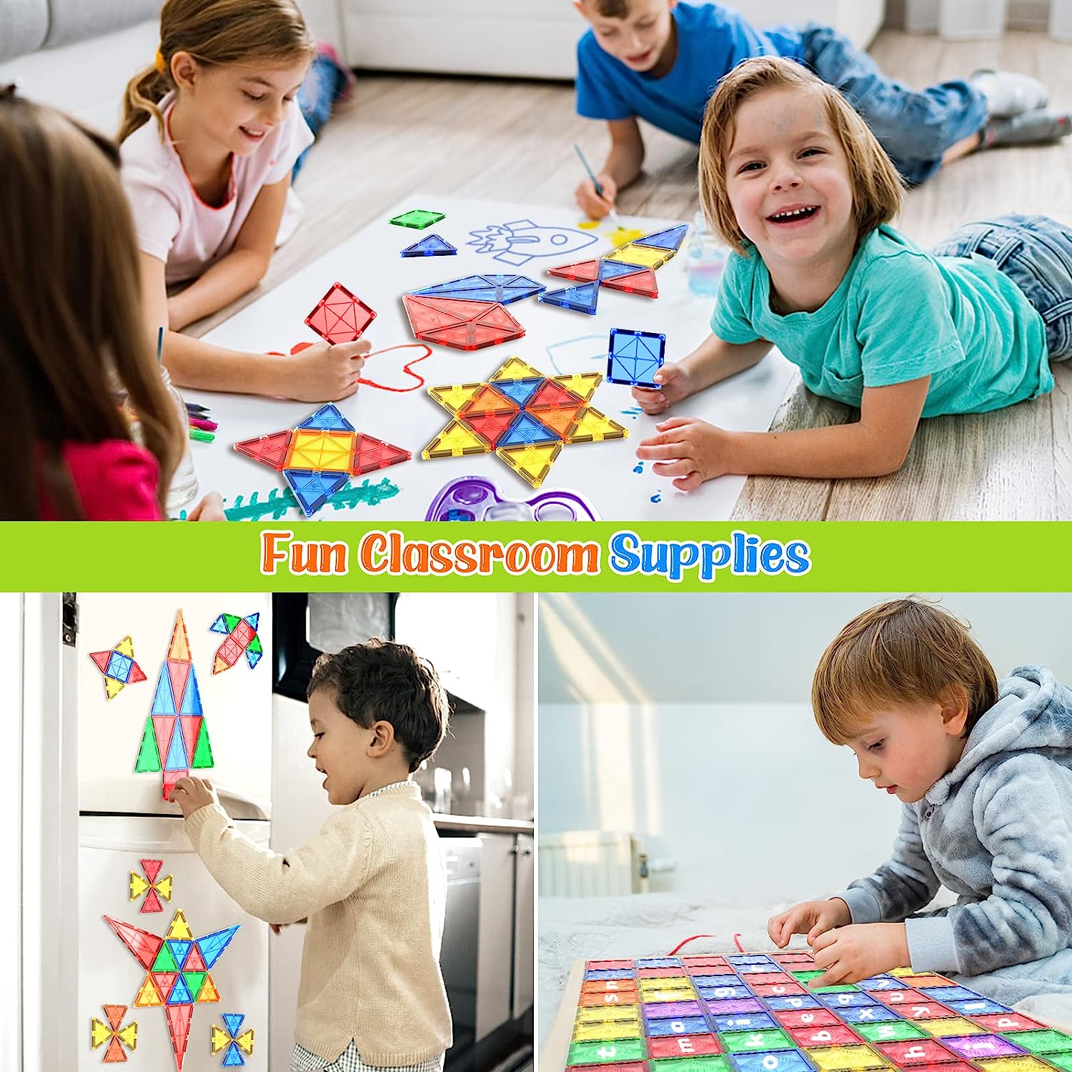 Montessori Magnetische Tegels - Creatief Bouwen - Eindeloos Plezier-Educational Toys-De Bazelaar