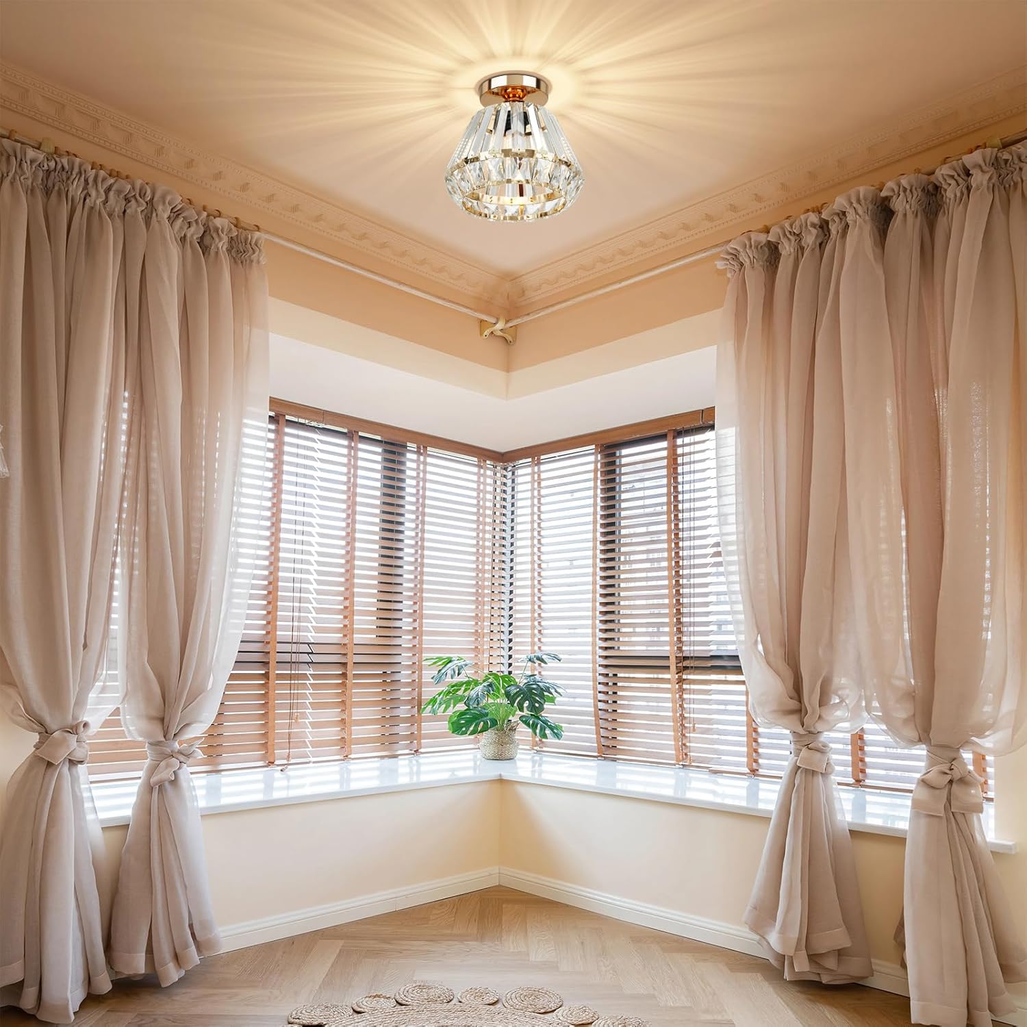 Luxe Kristallen Plafondlamp Nordic Design-light decor-De Bazelaar