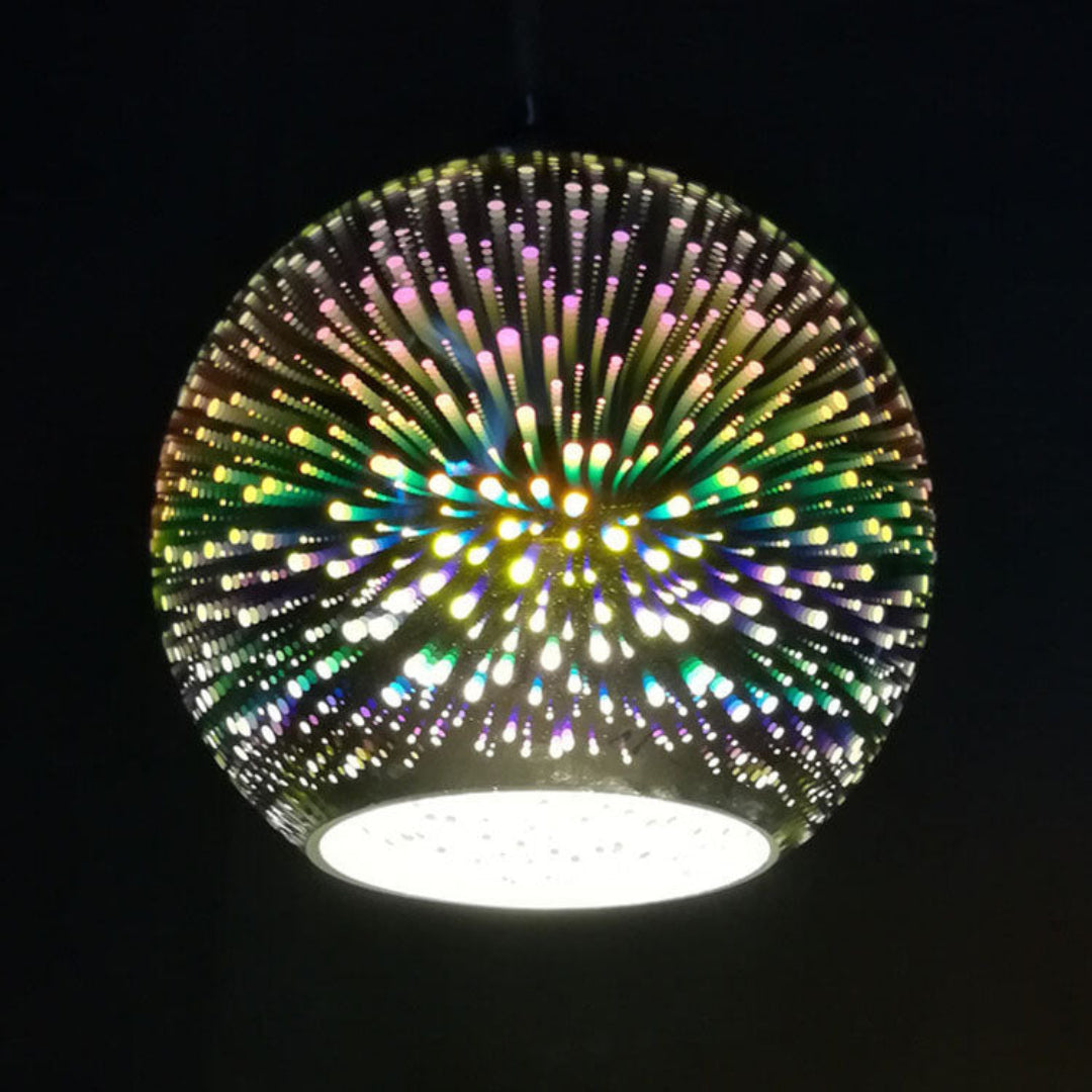3D Glazen Hanglamp Vuurwerk – Kleurrijke Sfeerverlichting