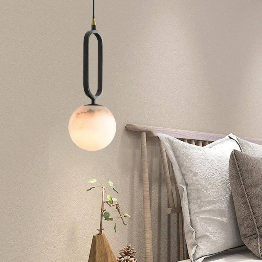 Ovale Alabaster Hanglamp – Elegante Verlichting voor Elke Ruimte