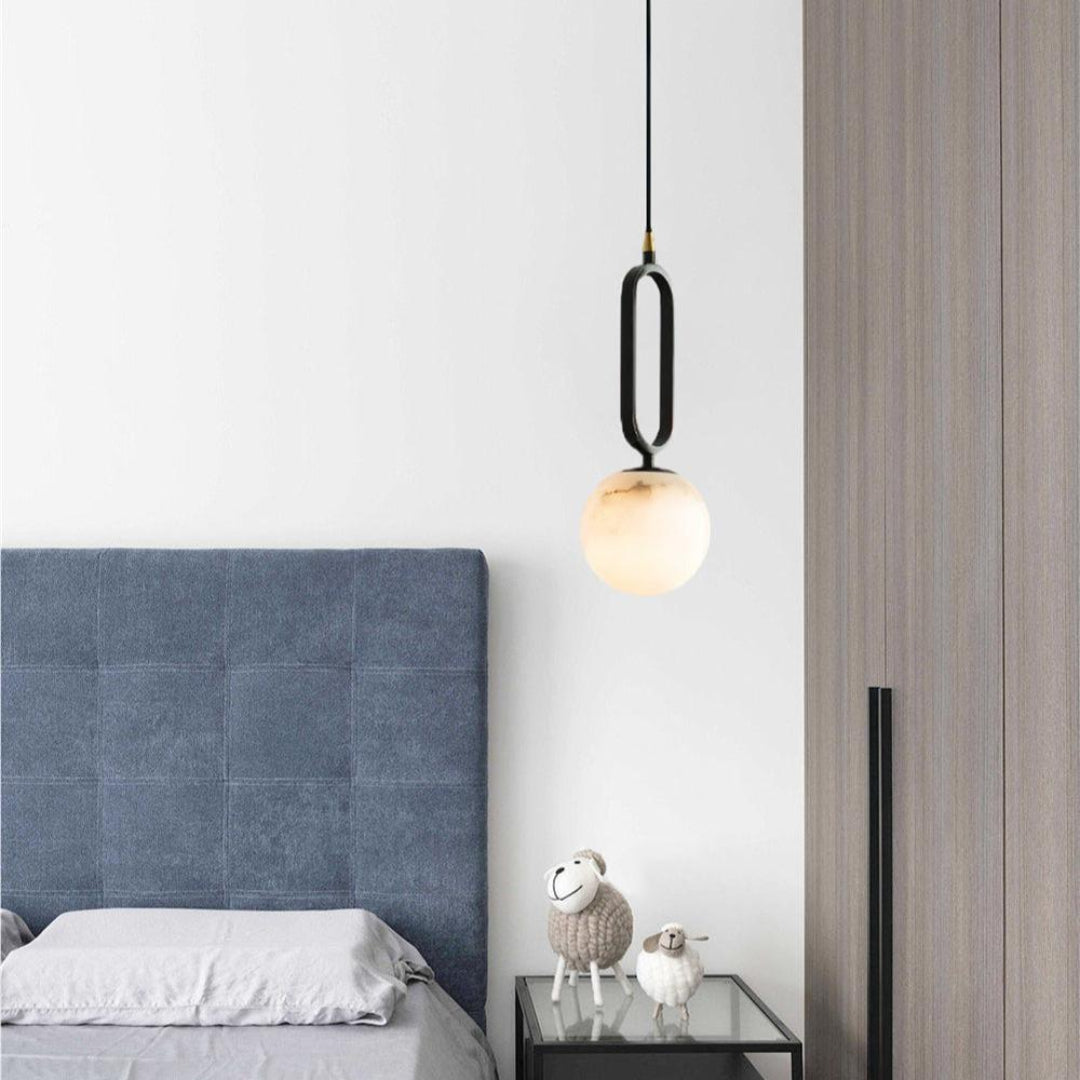 Ovale Alabaster Hanglamp – Elegante Verlichting voor Elke Ruimte