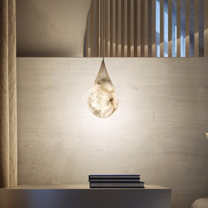 Luxe Alabaster Regen Druppel Hanglamp – Moderne LED Kroonluchter