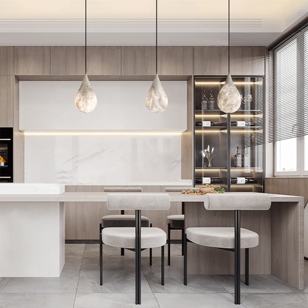Luxe Alabaster Regen Druppel Hanglamp – Moderne LED Kroonluchter