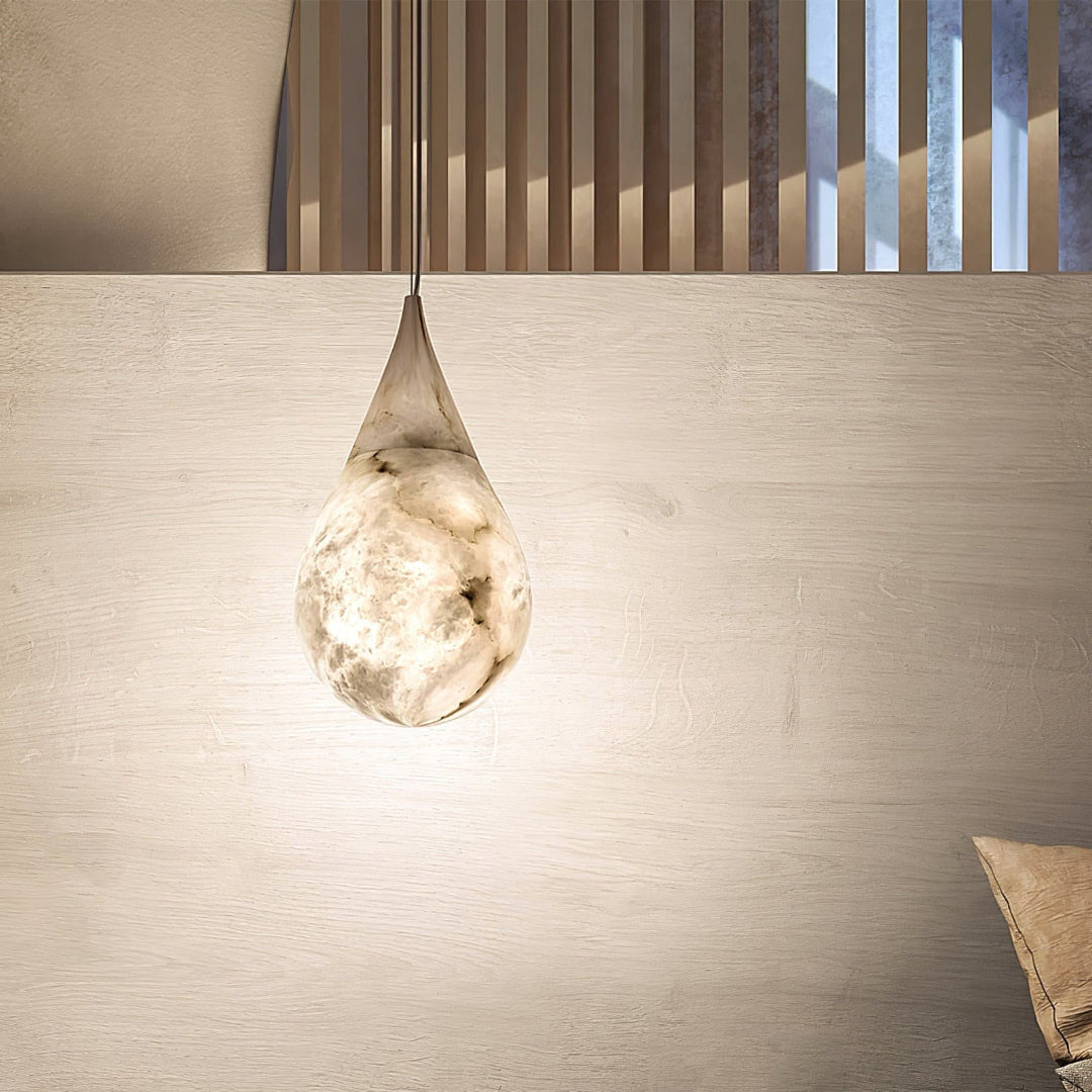 Luxe Alabaster Regen Druppel Hanglamp – Moderne LED Kroonluchter