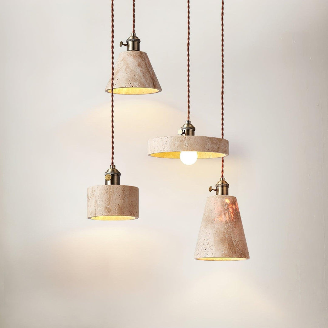 Moderne Travertin Hanglamp – Tijdloos Design voor Elke Ruimte