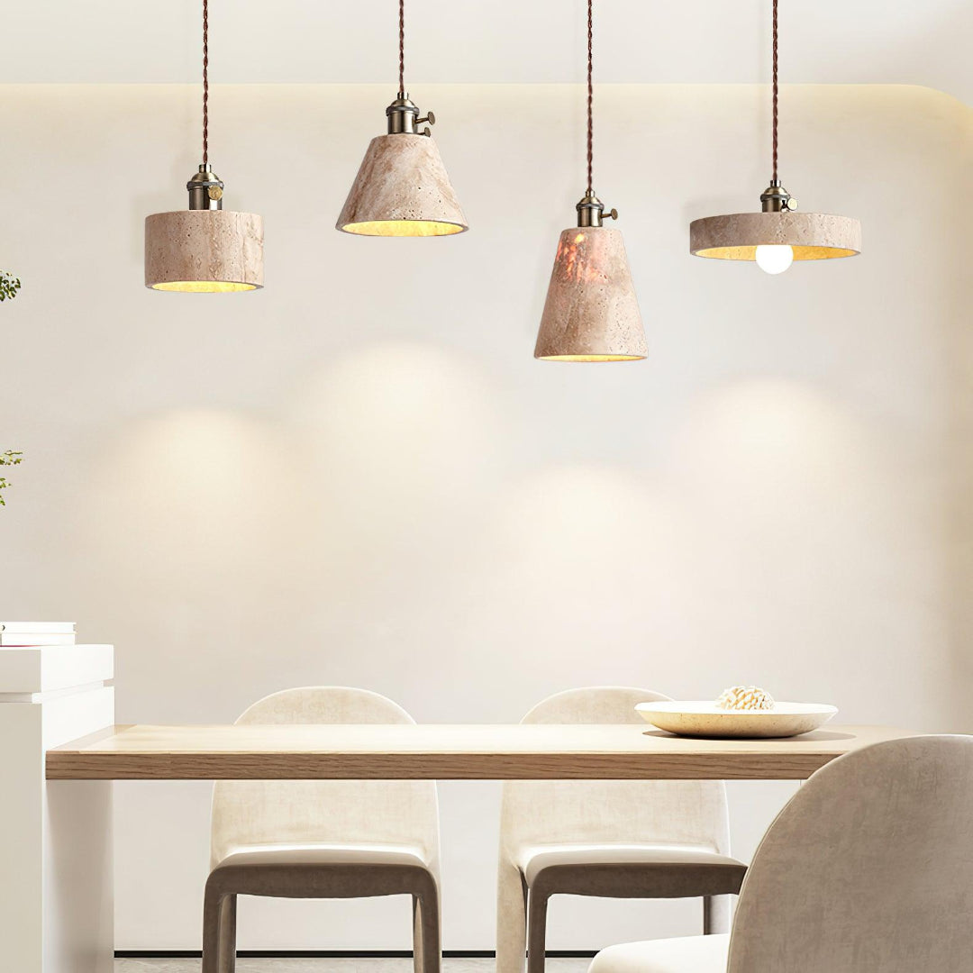 Moderne Travertin Hanglamp – Tijdloos Design voor Elke Ruimte