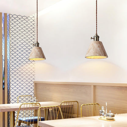 Moderne Travertin Hanglamp – Tijdloos Design voor Elke Ruimte