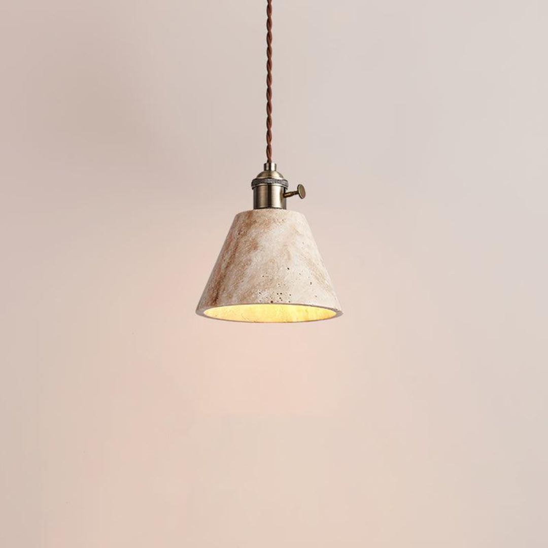 Moderne Travertin Hanglamp – Tijdloos Design voor Elke Ruimte