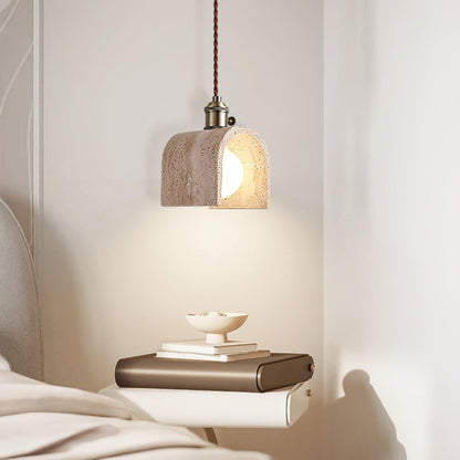 Moderne Travertin Hanglamp – Tijdloos Design voor Elke Ruimte