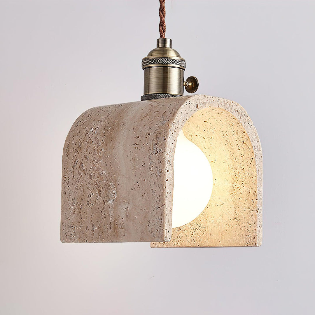 Moderne Travertin Hanglamp – Tijdloos Design voor Elke Ruimte