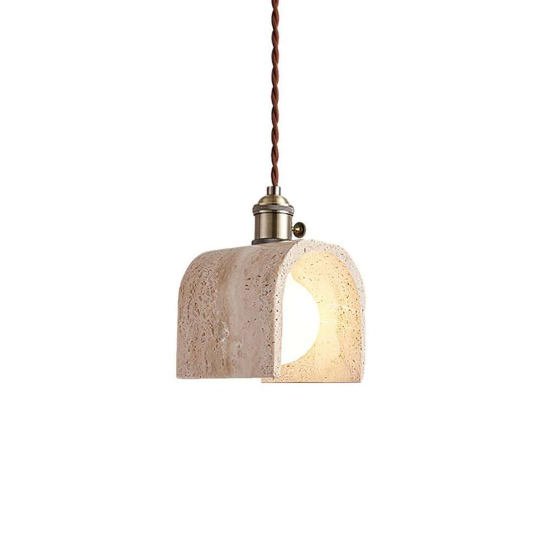 Moderne Travertin Hanglamp – Tijdloos Design voor Elke Ruimte
