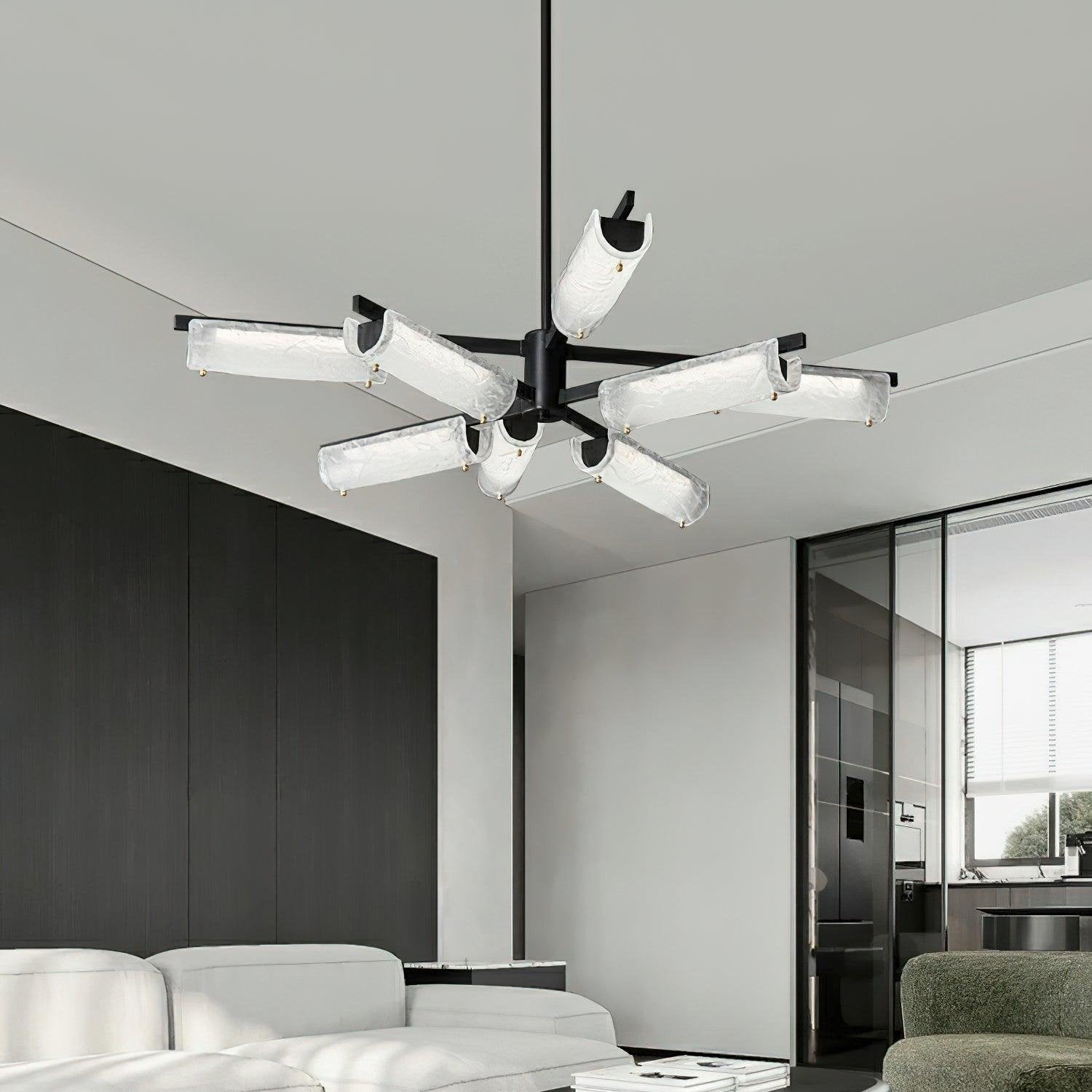 Amoslo Kroonluchter Zwart Messing – Elegant Design-light decor-De Bazelaar