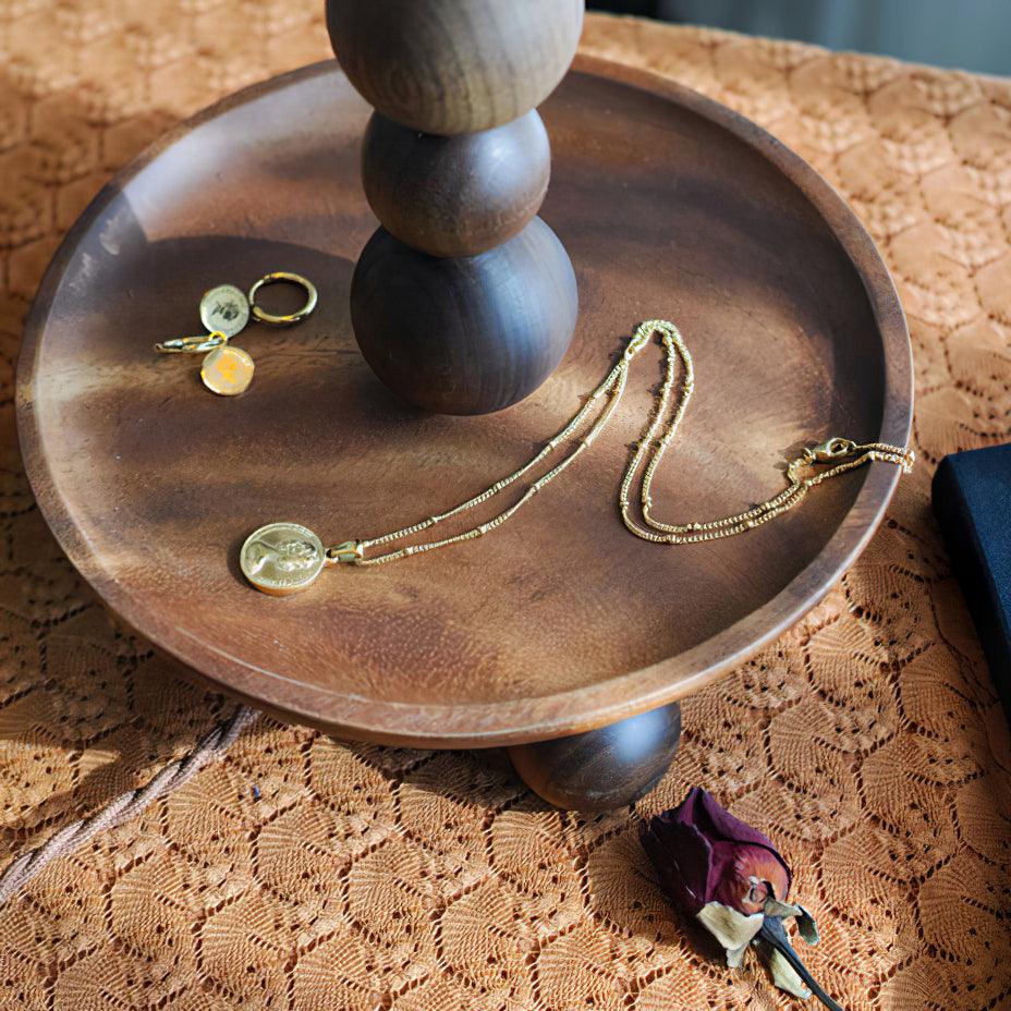 Moderne Dimbare Tafellamp van Notenhout en Glas-light decor-De Bazelaar