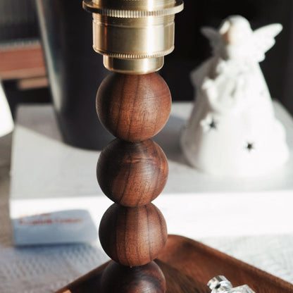 Moderne Dimbare Tafellamp van Notenhout en Glas-light decor-De Bazelaar