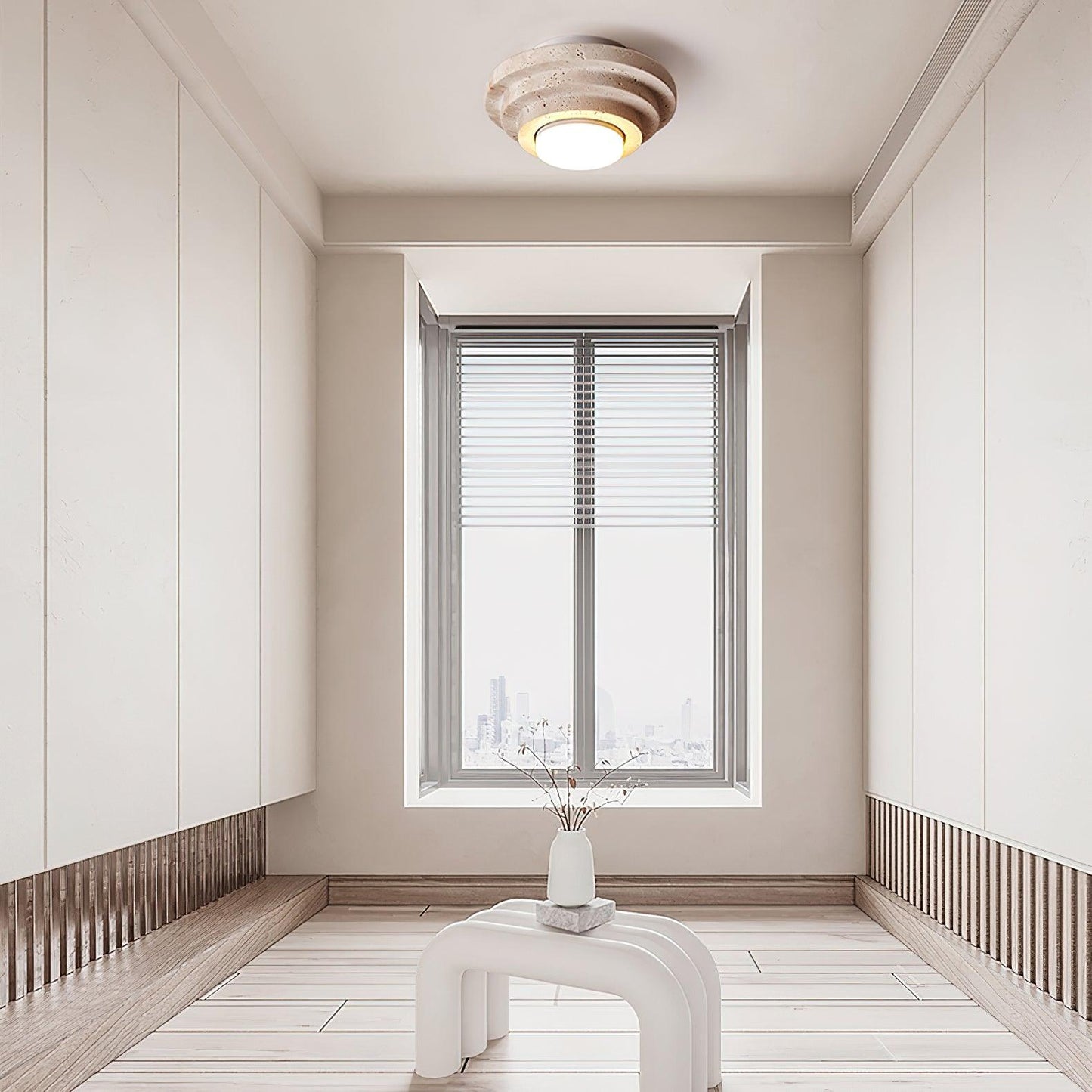 Travertin Plafondlamp - Elegant en Natuurlijk-light decor-De Bazelaar