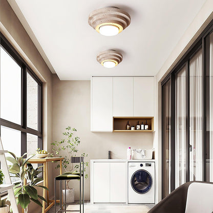 Travertin Plafondlamp - Elegant en Natuurlijk-light decor-De Bazelaar