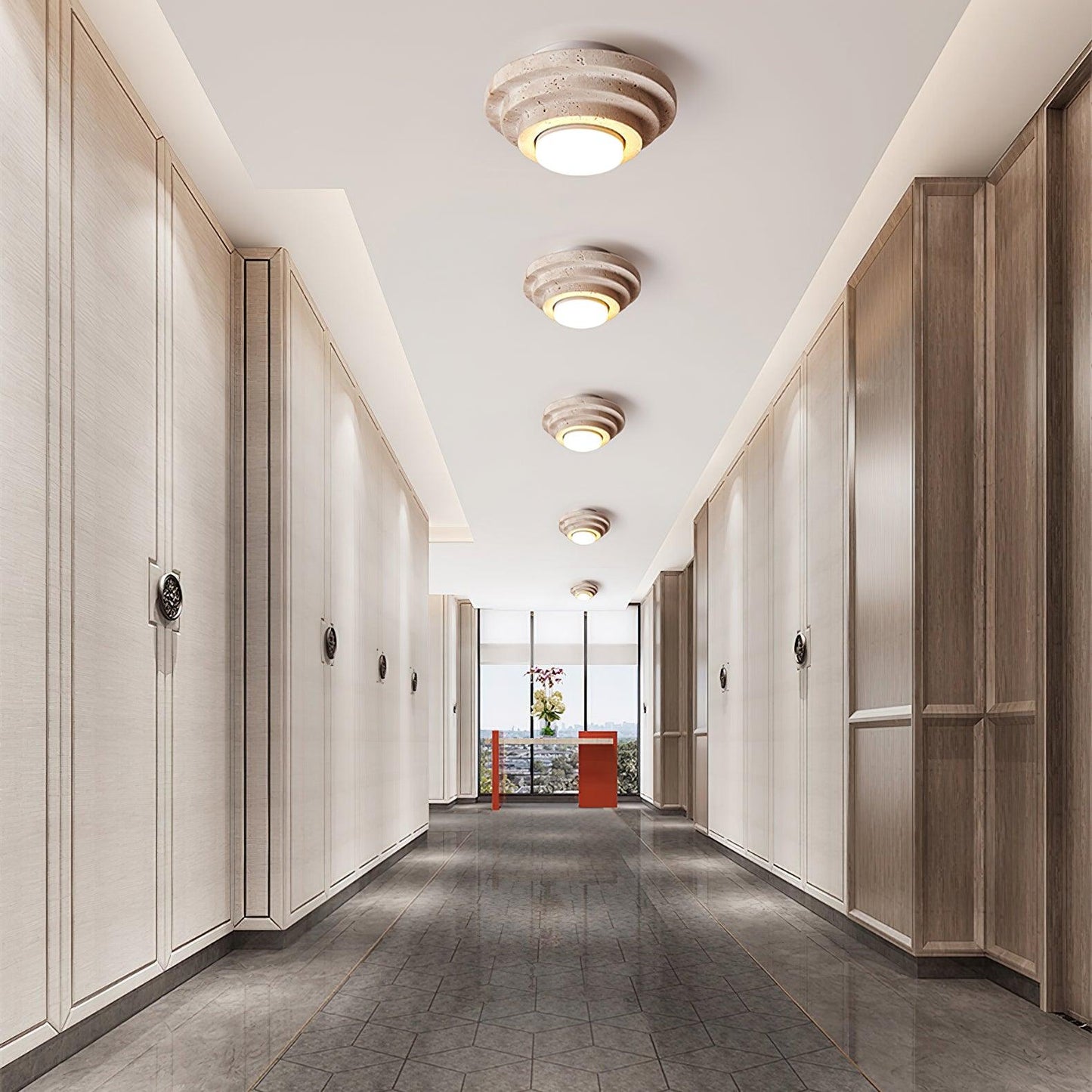 Travertin Plafondlamp - Elegant en Natuurlijk-light decor-De Bazelaar