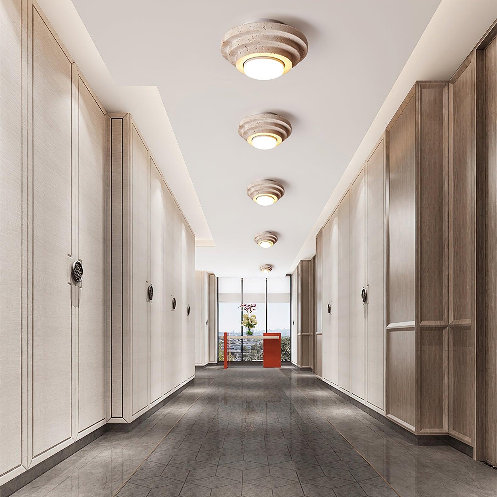 Travertin Plafondlamp - Elegant en Natuurlijk-light decor-De Bazelaar