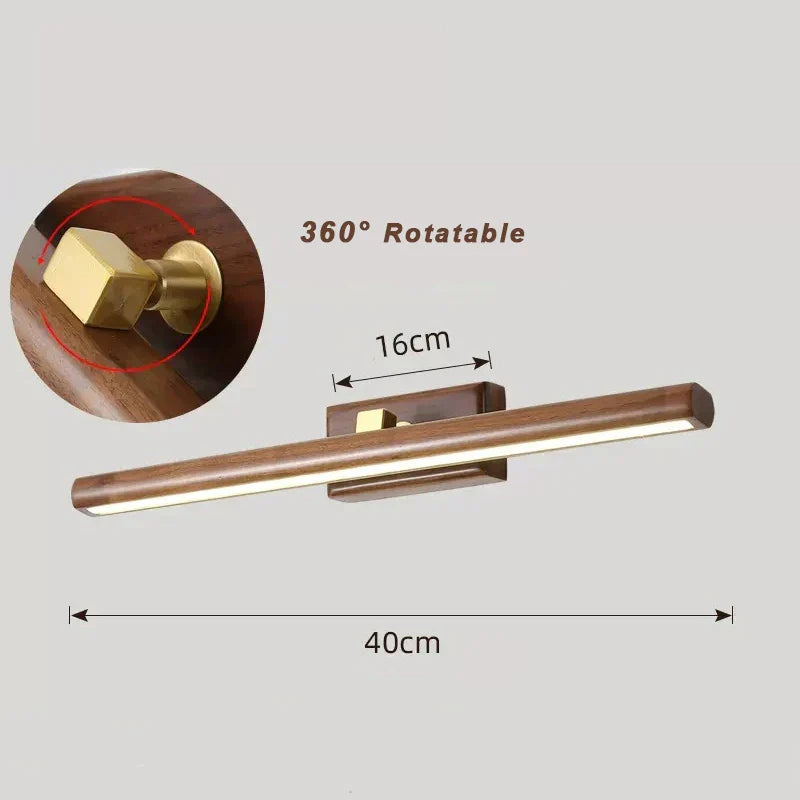 MysticWood Wandlamp – Zwart Notenhout met LED Verlichting-light decor-De Bazelaar