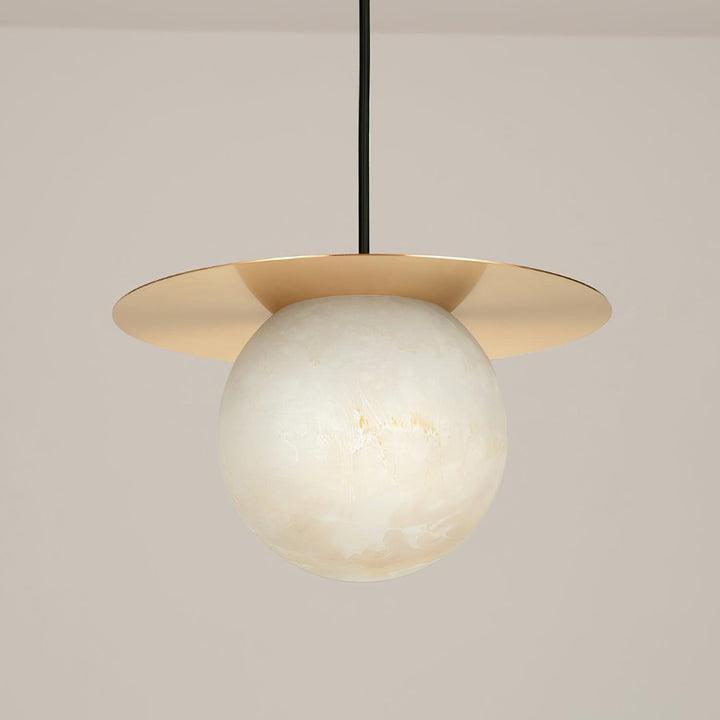 Luxe Sferische Tafellamp van Messing en Alabaster-light decor-De Bazelaar