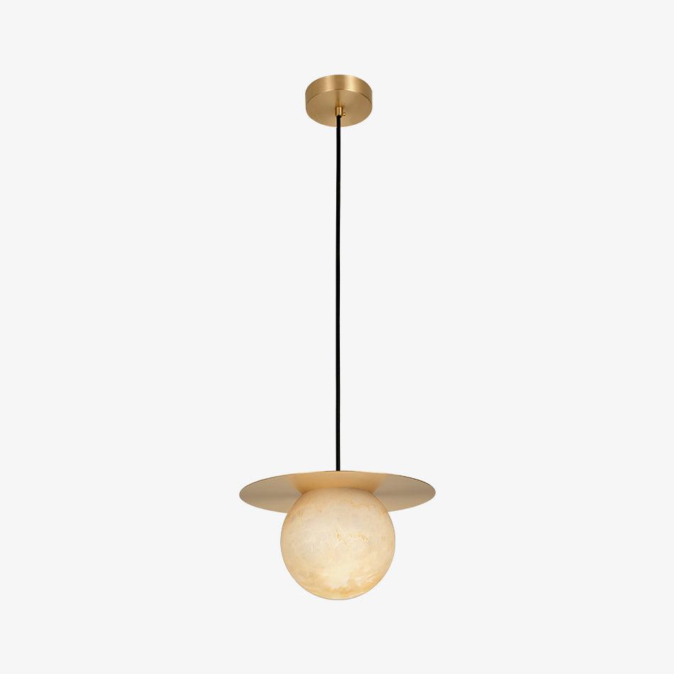 Luxe Sferische Tafellamp van Messing en Alabaster-light decor-De Bazelaar