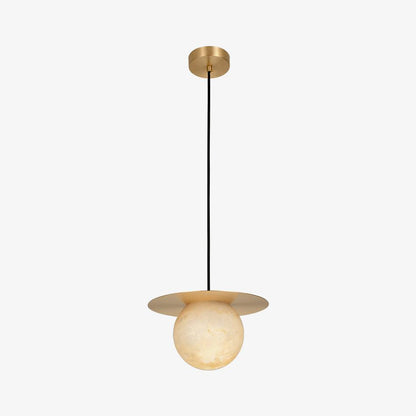 Luxe Sferische Tafellamp van Messing en Alabaster-light decor-De Bazelaar