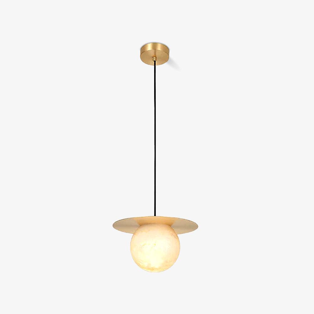 Luxe Sferische Tafellamp van Messing en Alabaster-light decor-De Bazelaar