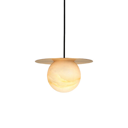Luxe Sferische Tafellamp van Messing en Alabaster-light decor-De Bazelaar