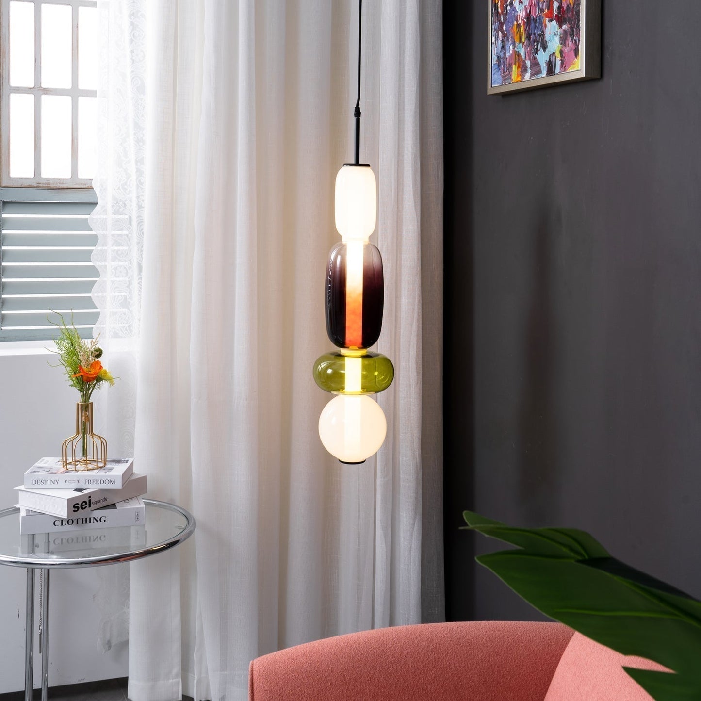 Suikerglas Hanglamp – Kleurige LED Verlichting-light decor-De Bazelaar