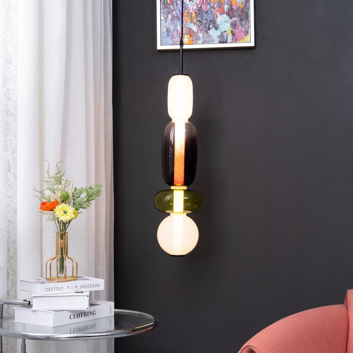 Suikerglas Hanglamp – Kleurige LED Verlichting-light decor-De Bazelaar
