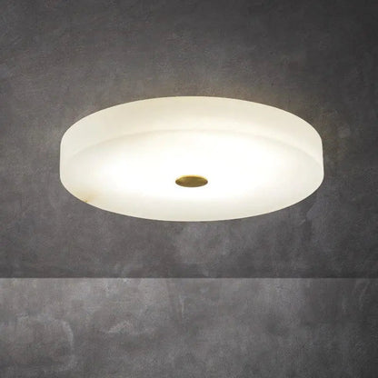 Luxe Ronde Inbouw LED Plafondlamp van Marmer en Koper-light decor-De Bazelaar