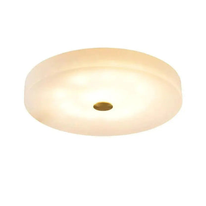 Luxe Ronde Inbouw LED Plafondlamp van Marmer en Koper-light decor-De Bazelaar
