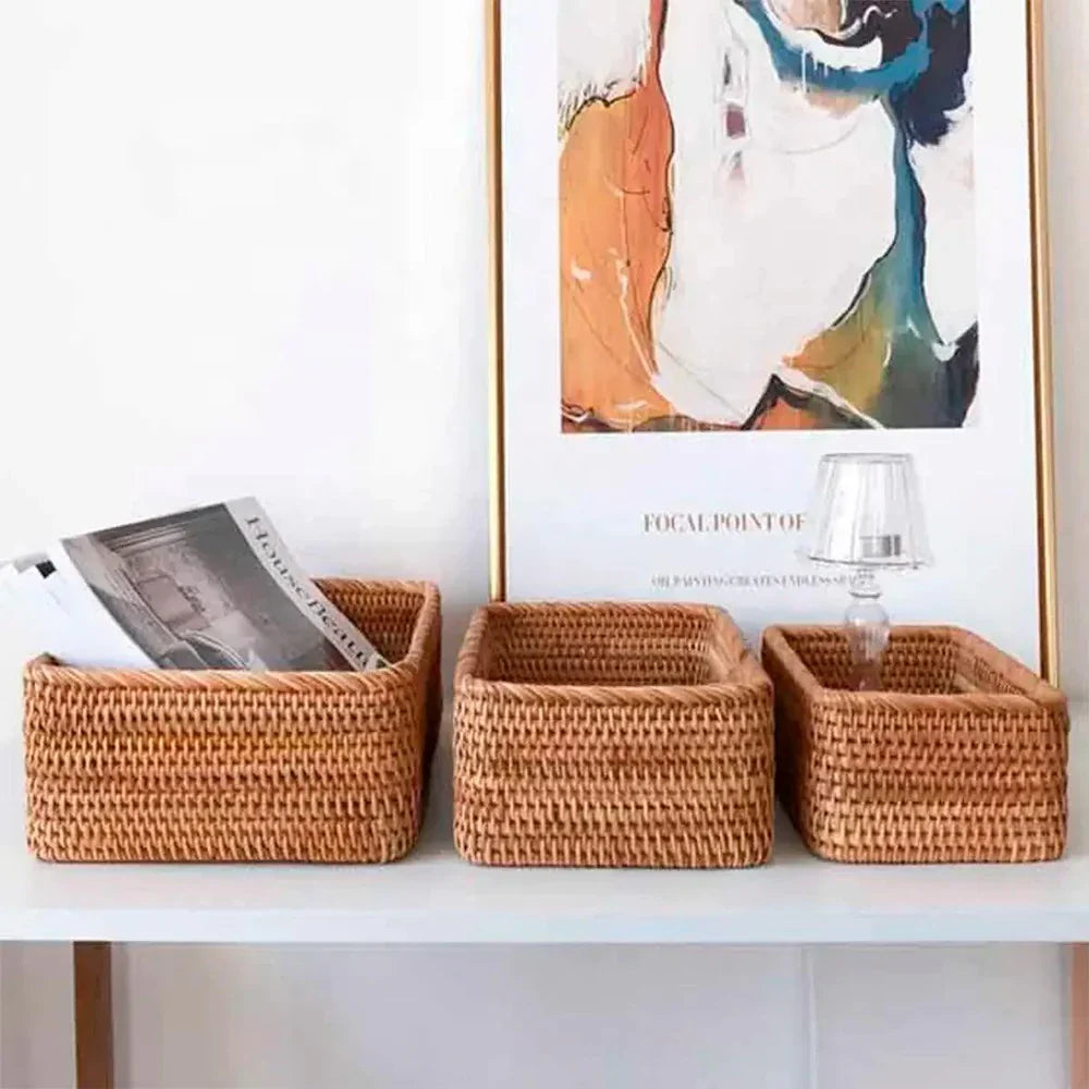 Handgeweven Rieten Opberging - Multifunctioneel en Stijlvol-Bathroom-De Bazelaar